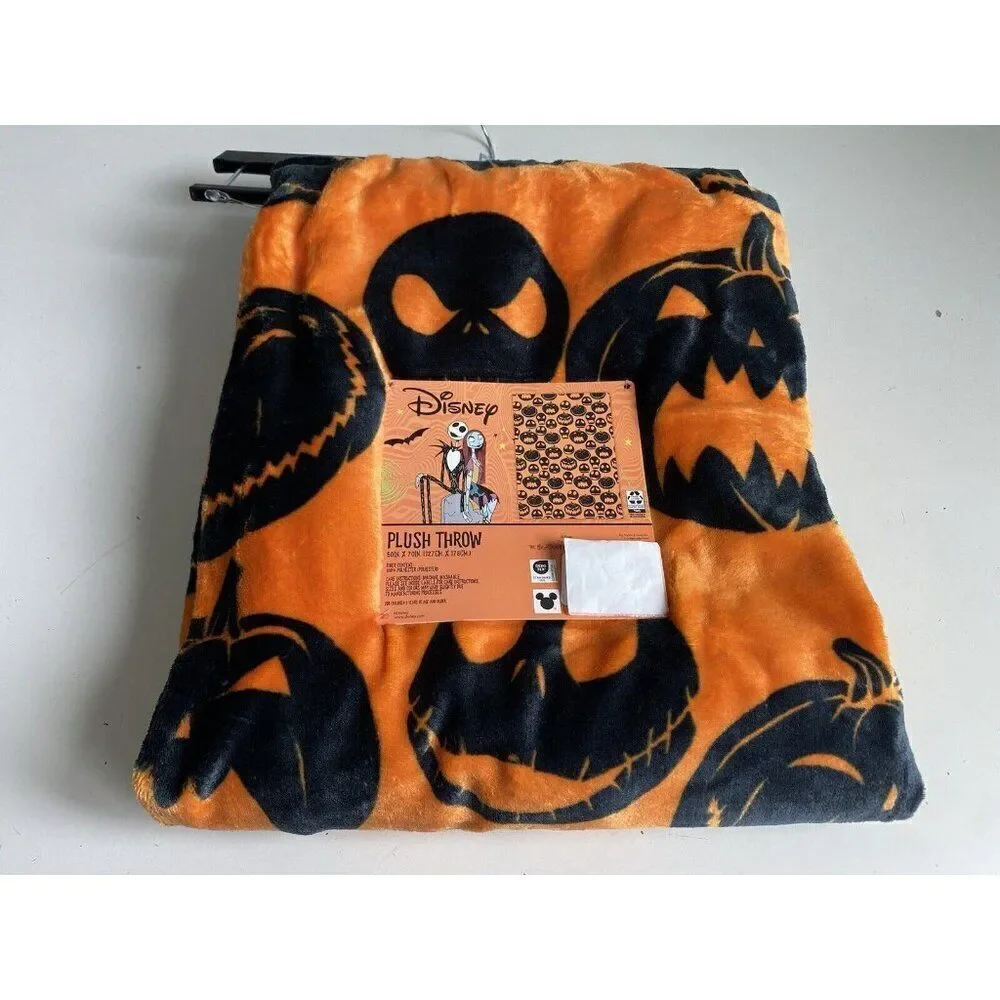 Disney Nightmare Before Christmas 50x70” Throw Blanket Jack O Lantern Halloween‎